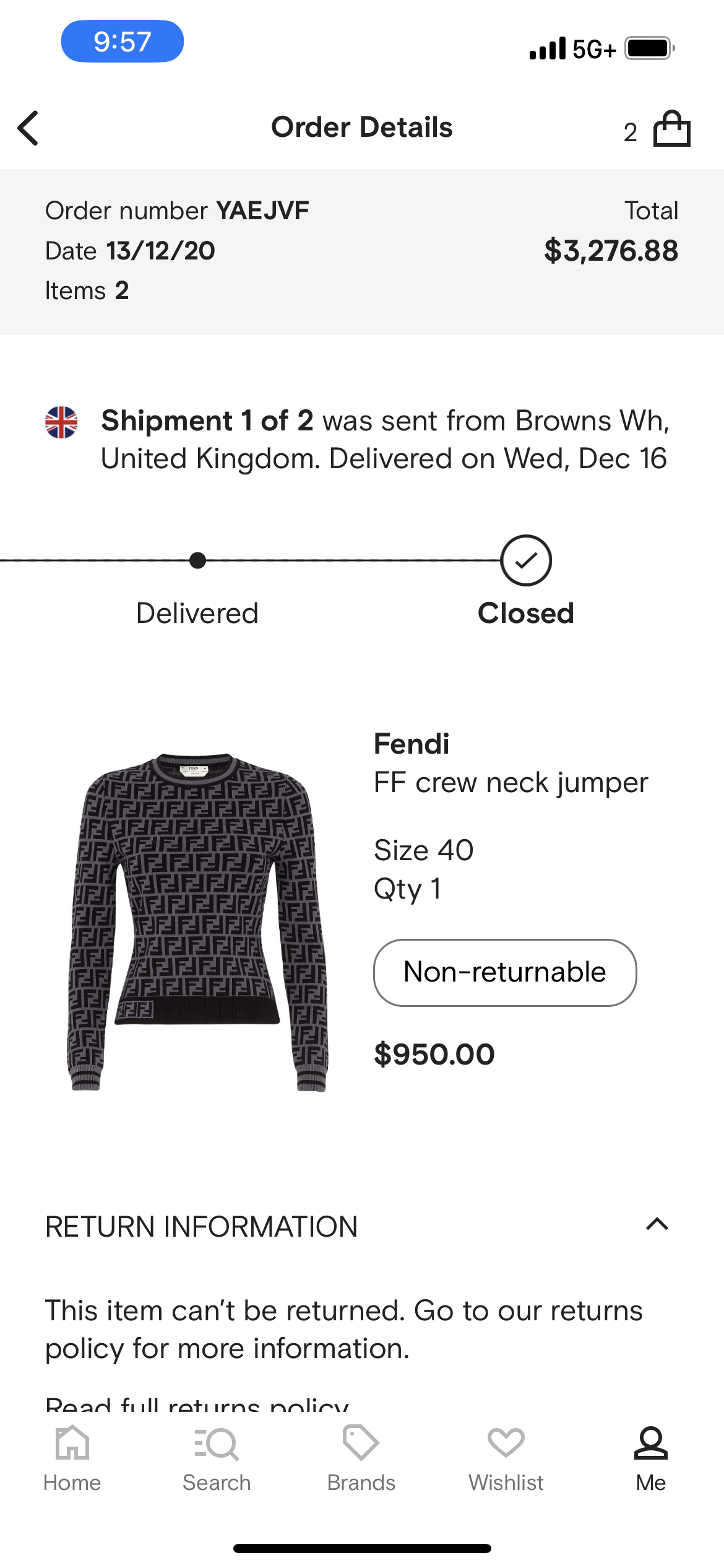 Fendi FF crew neck jumper