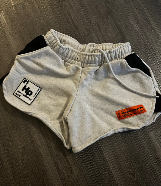 Heron Preston matching shorts grey and white