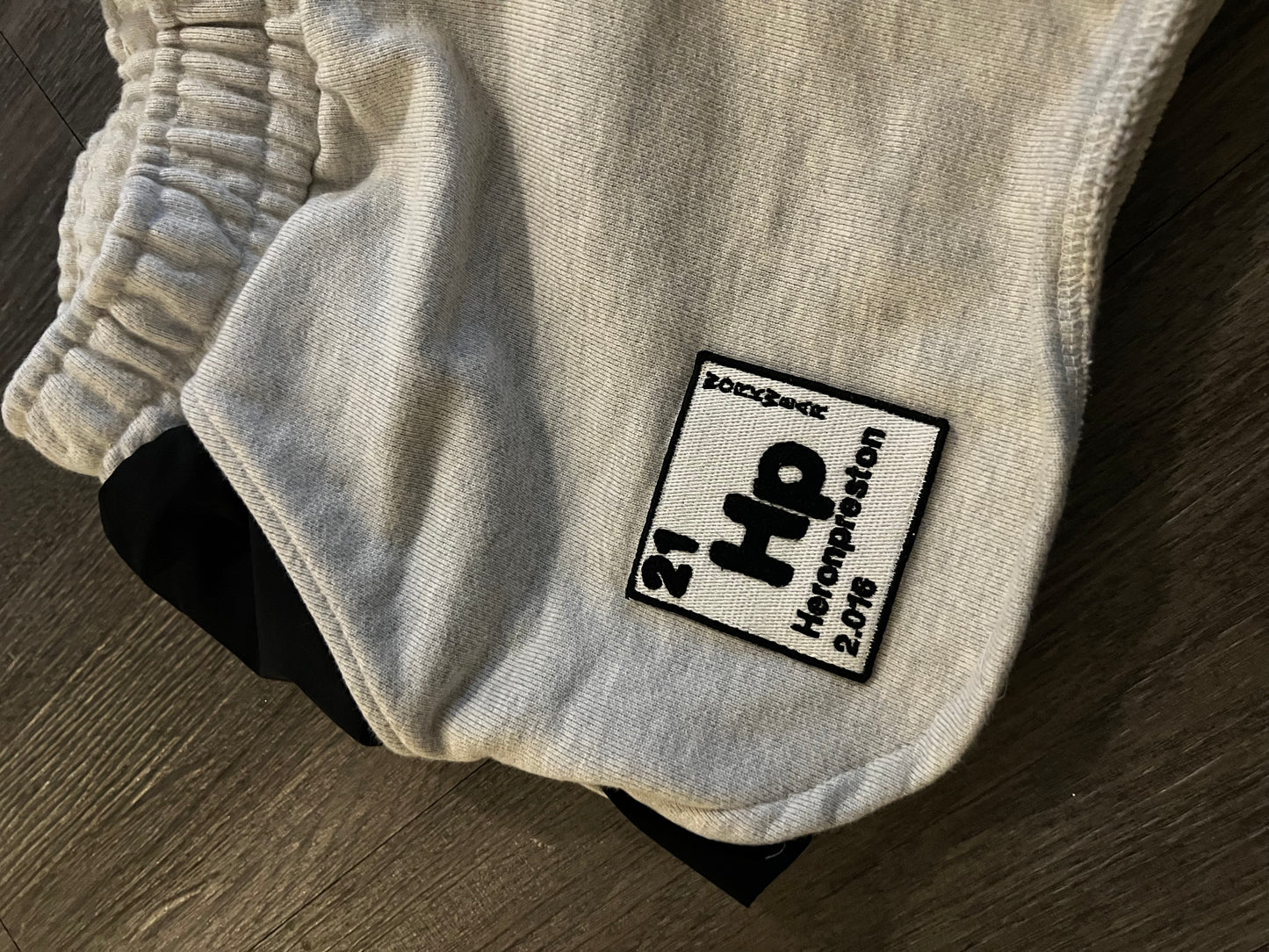 Heron Preston matching shorts grey and white