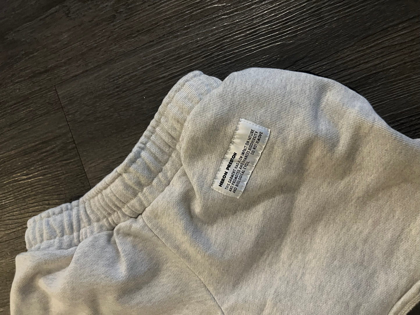 Heron Preston matching shorts grey and white