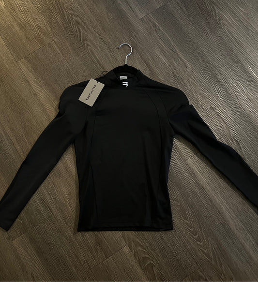 Balenciaga logo fitted stretch jersey top